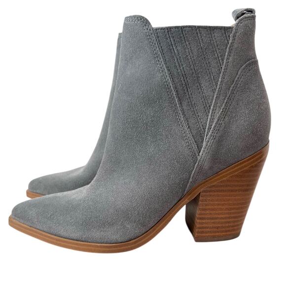 MARC FISHER Gadri Bootie in Gray Suede, 3.5" Heel Ankle Boots Women's Size 8 - Picture 3 of 13